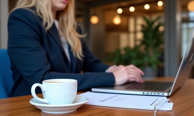 A focused professional reviewing an agreement in a classic London office